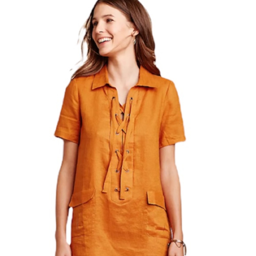 Anthropologie Maeve women’s linen Tunic Top size 8